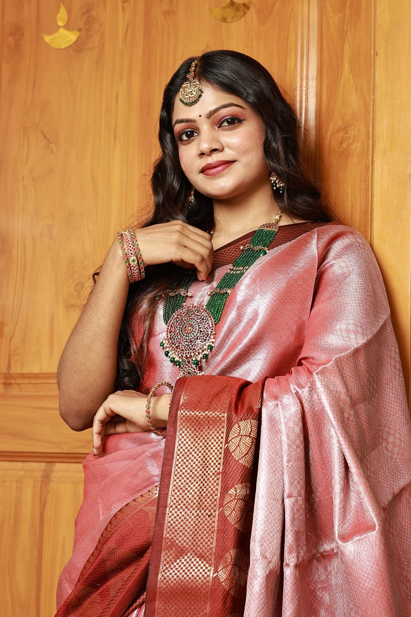 Soft Peach Muhurtham Glow